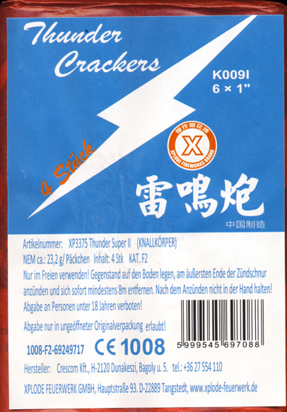 Xplode Thunder Crackers  4er